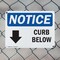 Signmission Curb Below (Down Arrow), 10 in W x Rectangle, Plastic OS-2PACK-NS-P-710-L-10859 - alternate 7
